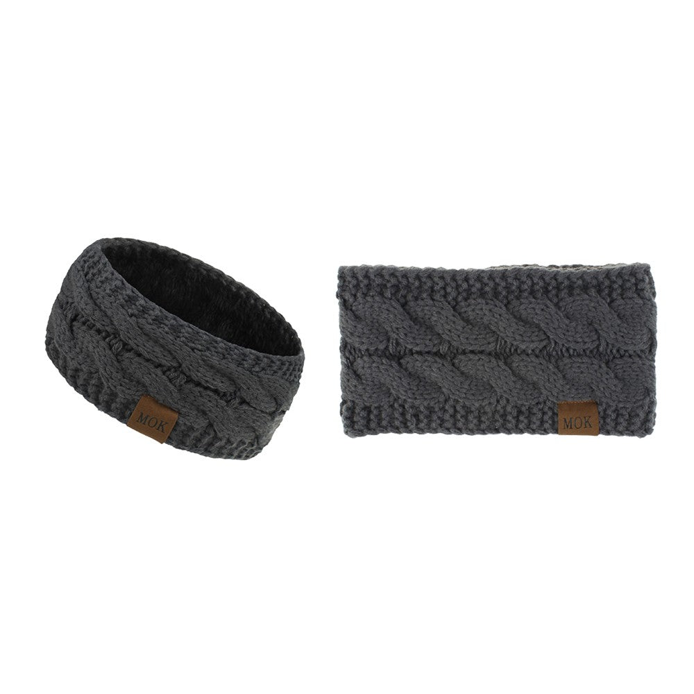 2Pcs Knitted Fleece-Lined Headband
