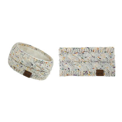 2Pcs Knitted Fleece-Lined Headband