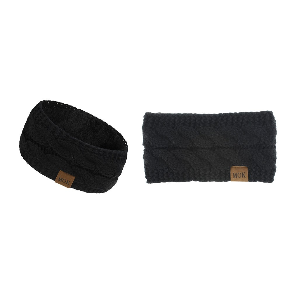 2Pcs Knitted Fleece-Lined Headband