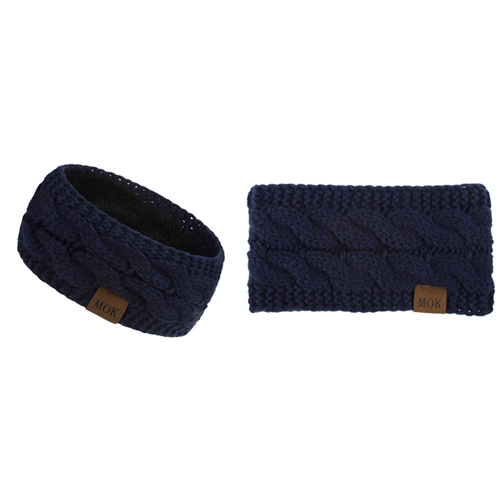 2Pcs Knitted Fleece-Lined Headband