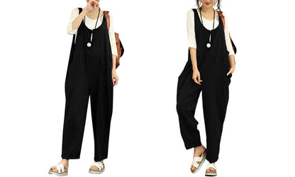 Women Cotton Slip in Relaxed Dungarees Overalls Jumpsuit