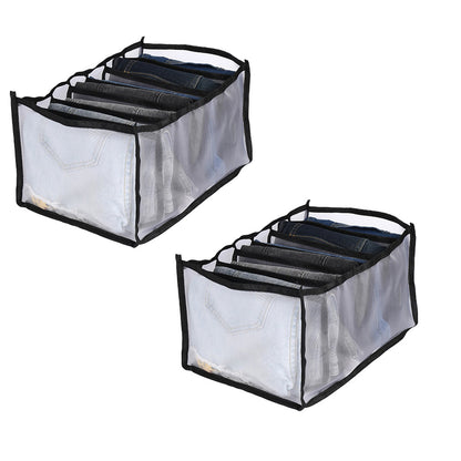 2Pcs 7-Grids Mesh Pants Drawer Organizer