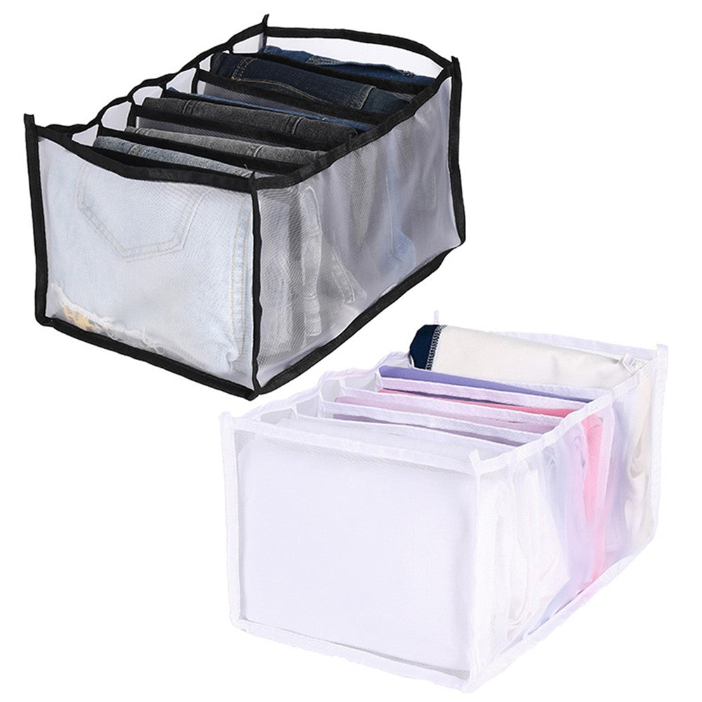 2Pcs 7-Grids Mesh Pants Drawer Organizer