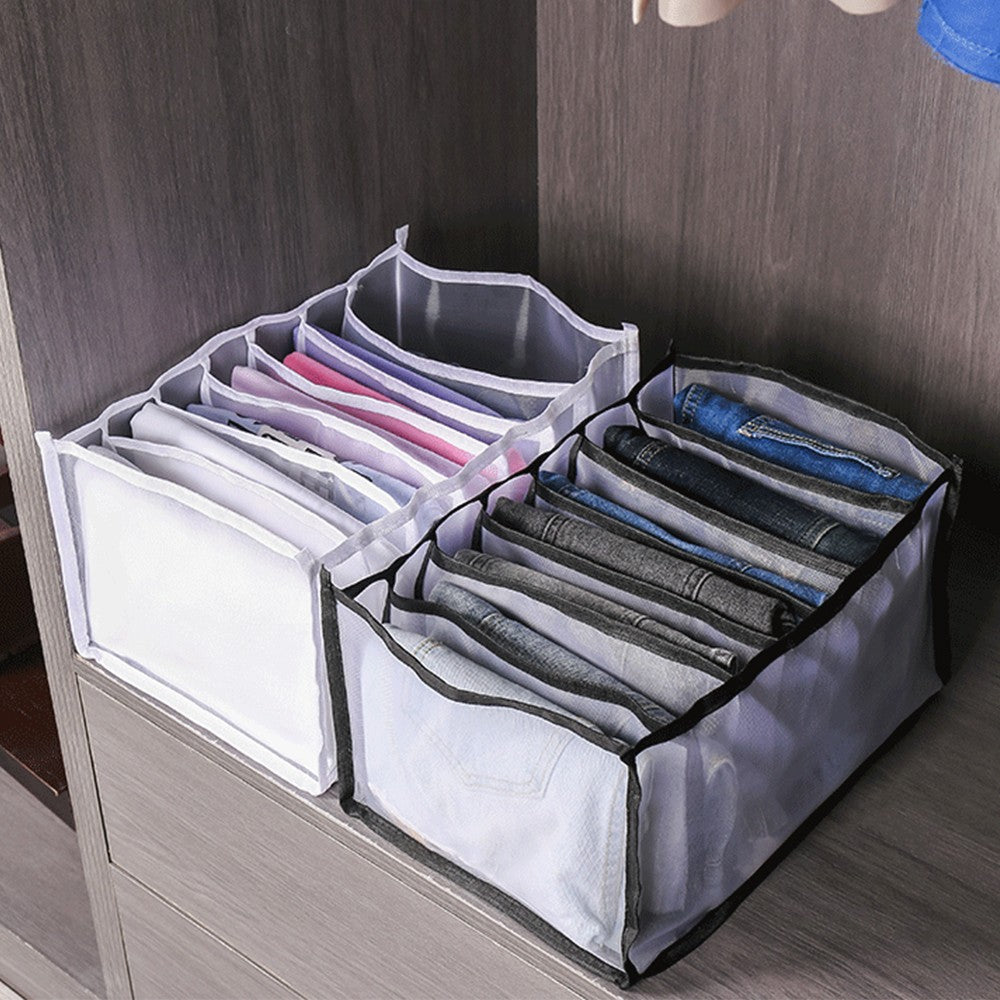 2Pcs 7-Grids Mesh Pants Drawer Organizer