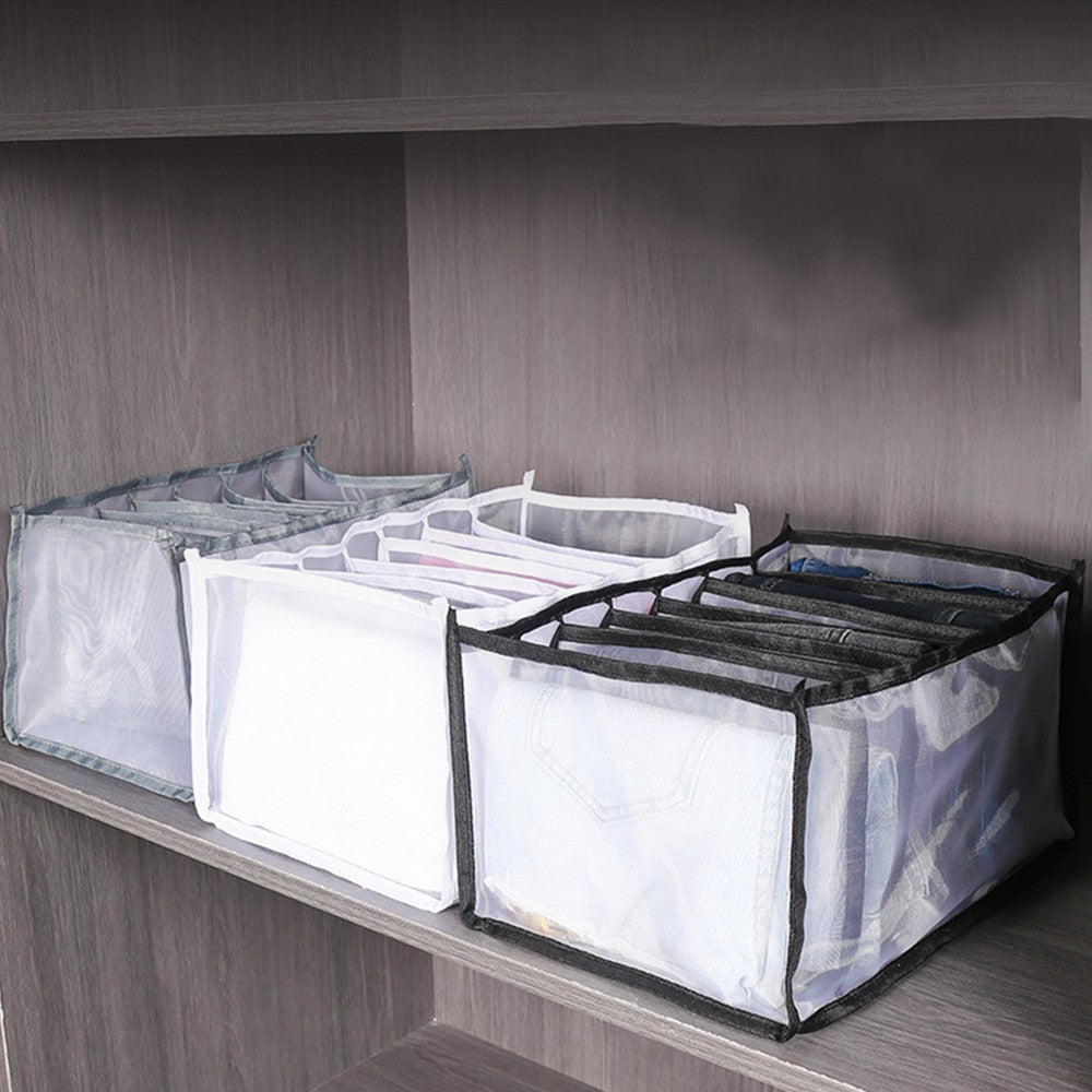 2Pcs 7-Grids Mesh Pants Drawer Organizer