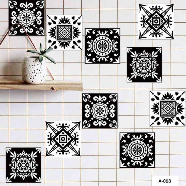 10pcs/Set 15x15cm Self Adhesive Tile Stickers Moroccan-style Wall Stickers