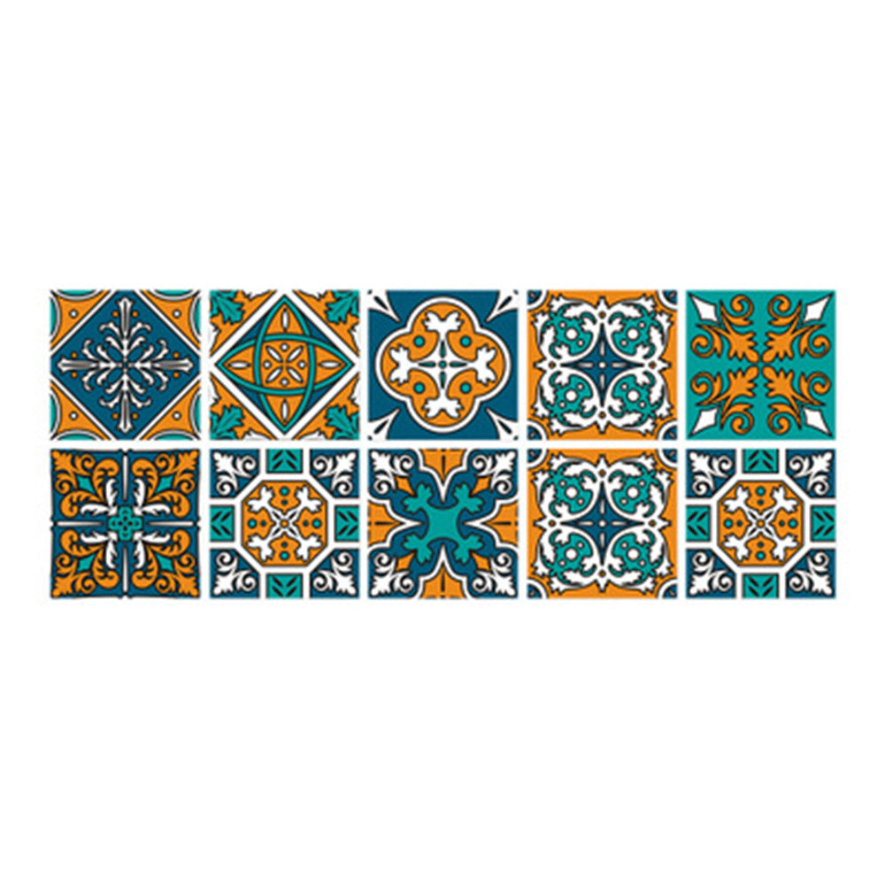 10pcs/Set 15x15cm Self Adhesive Tile Stickers Moroccan-style Wall Stickers