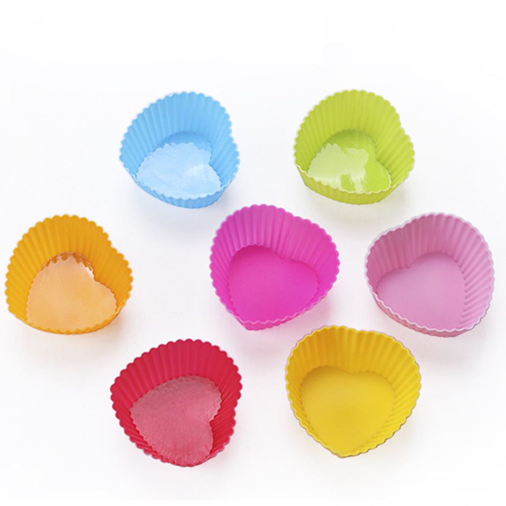 20pcs Silicone Cake Molds Baking Cake Molds Reusable Non-Stick Sets-Heart