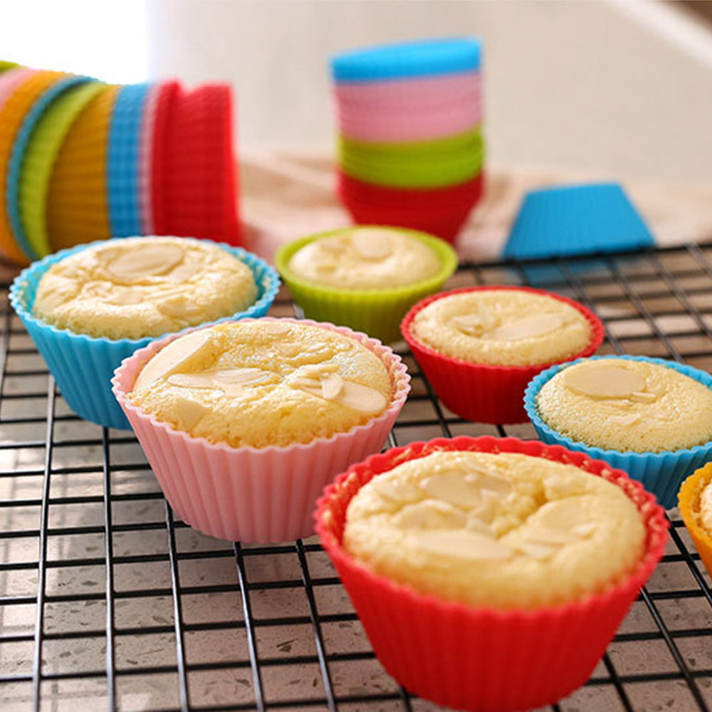 20pcs Silicone Cake Molds Baking Cake Molds Reusable Non-Stick Sets-Round