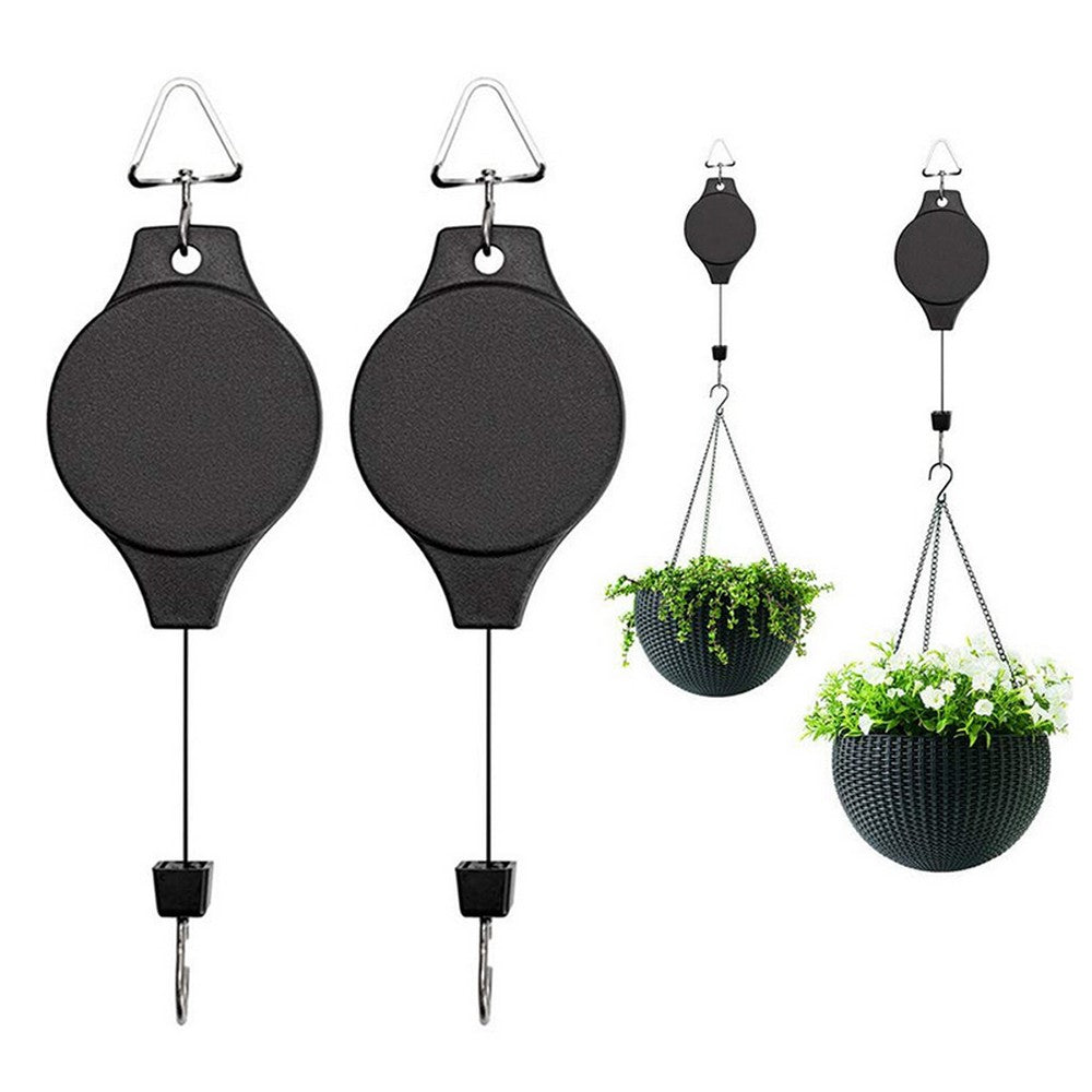 2Pcs Plant Hanger Flower Pulley Hook Hanging Retractable Garden Plant