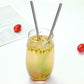 10 Pieces Stainless Steel Drinking Straws Reusable Filter Spoon-Cherry Blossom Rough Style