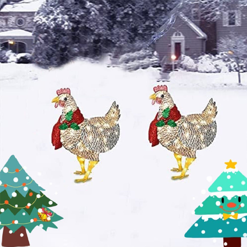 Christmas Decor Light-Up Chicken Lantern