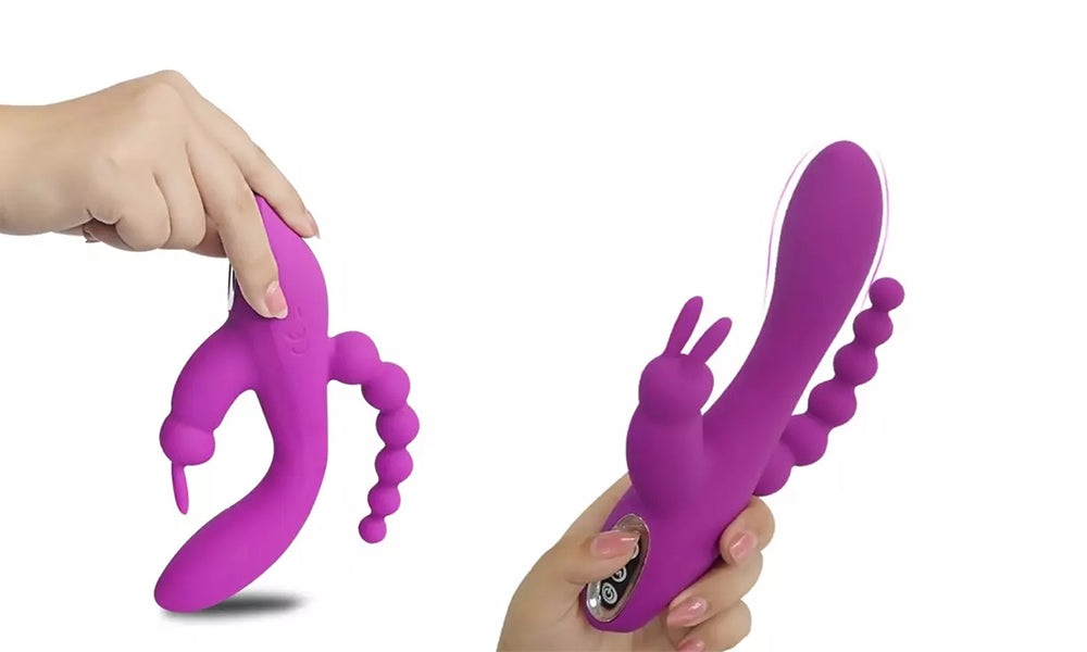 3 in 1 G-Spot Rabbit Anal Dildo Vibrator