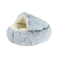 Plush Cushioned Hooded Pet Bed