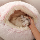 Plush Cushioned Hooded Pet Bed