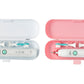 2Pcs Electric Toothbrush Case-White, Pink
