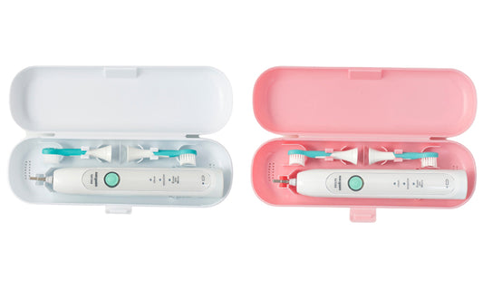 2Pcs Electric Toothbrush Case-White, Pink