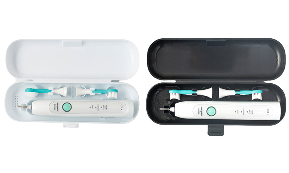 2Pcs Electric Toothbrush Case-Black, White