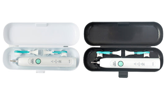 2Pcs Electric Toothbrush Case-Black, White
