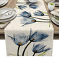 2-Pack Tulip Flower Linen Table Runner