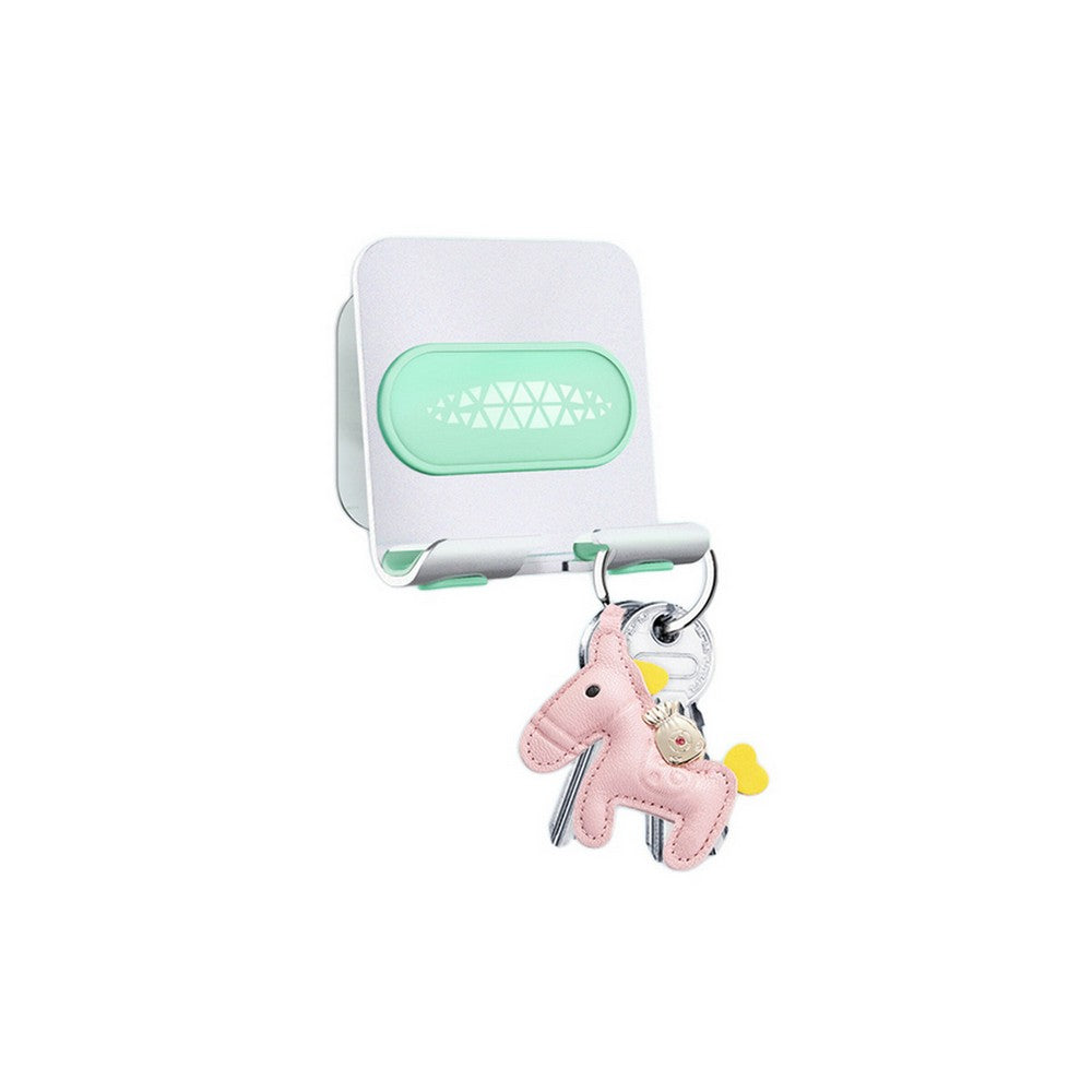 2Pcs Wall Mount Phone Holder Stand-Green and Grey