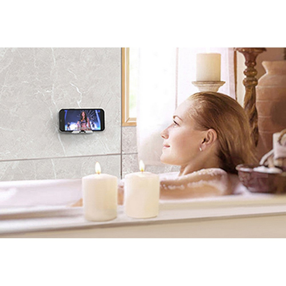2Pcs Wall Mount Phone Holder Stand-Pink and Grey