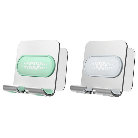2Pcs Wall Mount Phone Holder Stand-Green and Grey