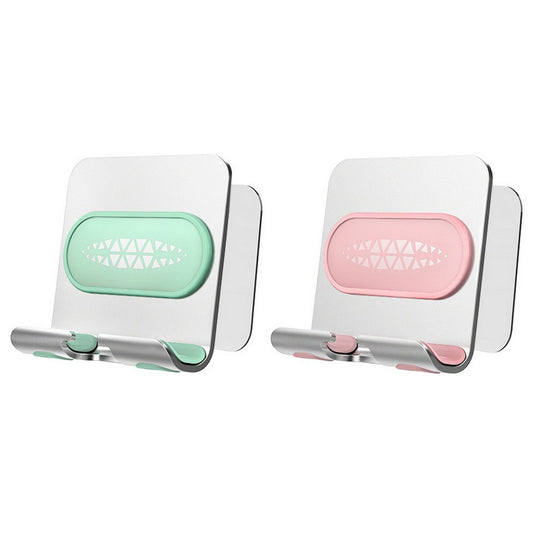 2Pcs Wall Mount Phone Holder Stand-Green and Pink