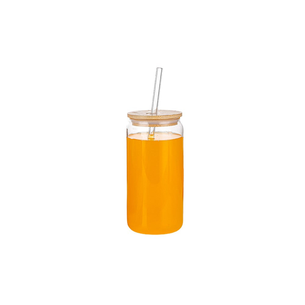 16oz Glass Cups with Lids and Straws