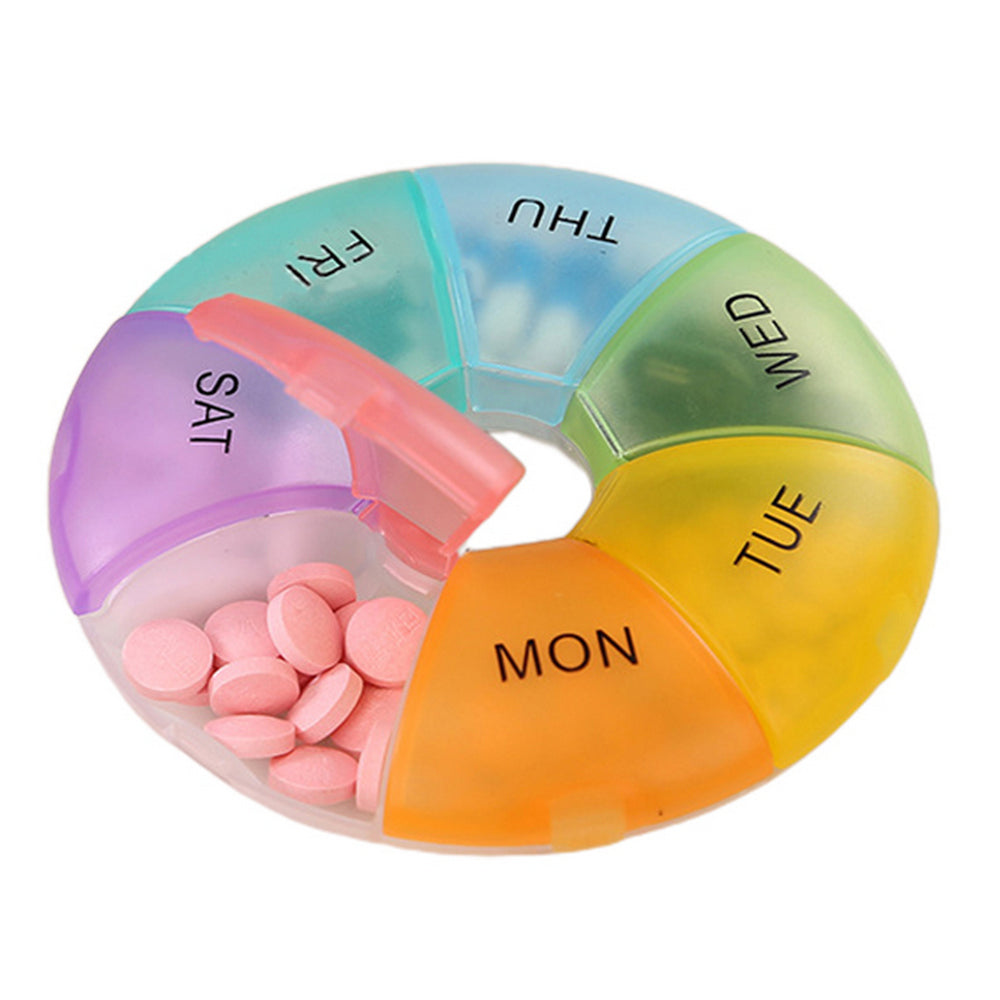 2Pcs 7 Day Weekly Pill Box