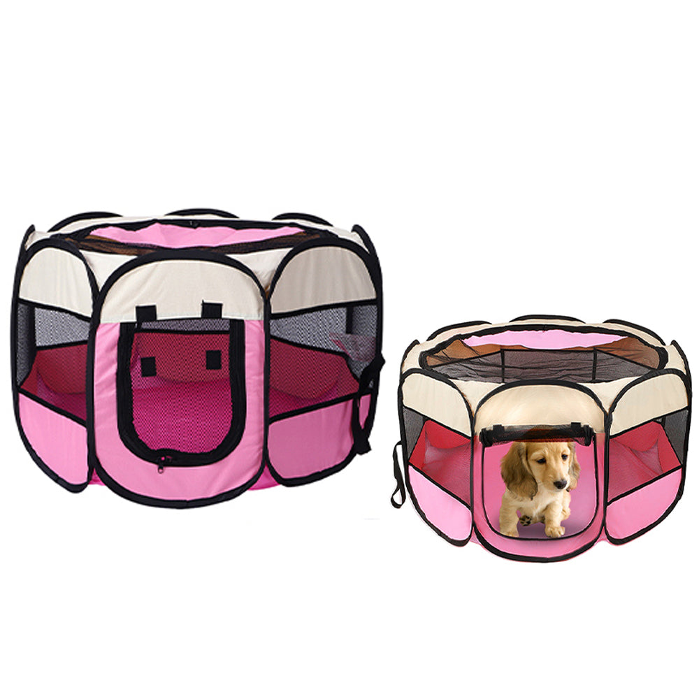 Foldable Pet Fence Tent Dog Cat Kennels
