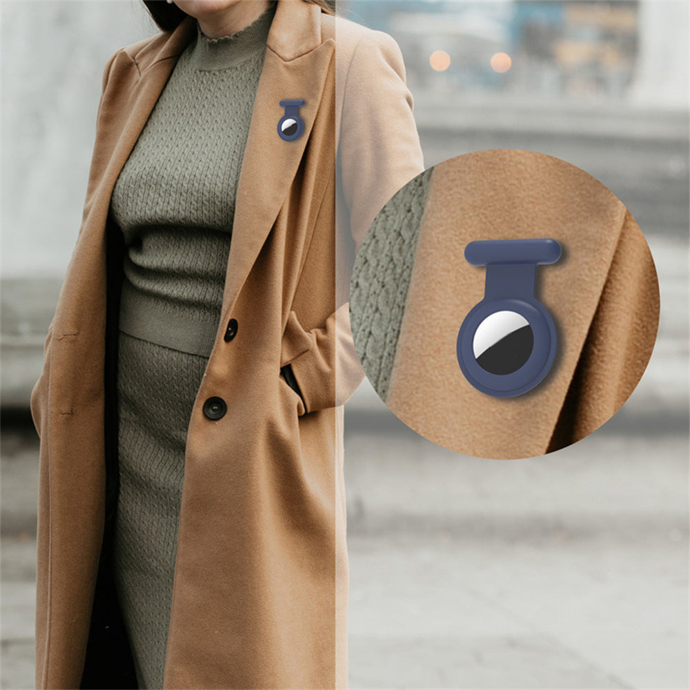 2 Pack Holder Case Compatible for Airtag Tracker-Grey and Navy