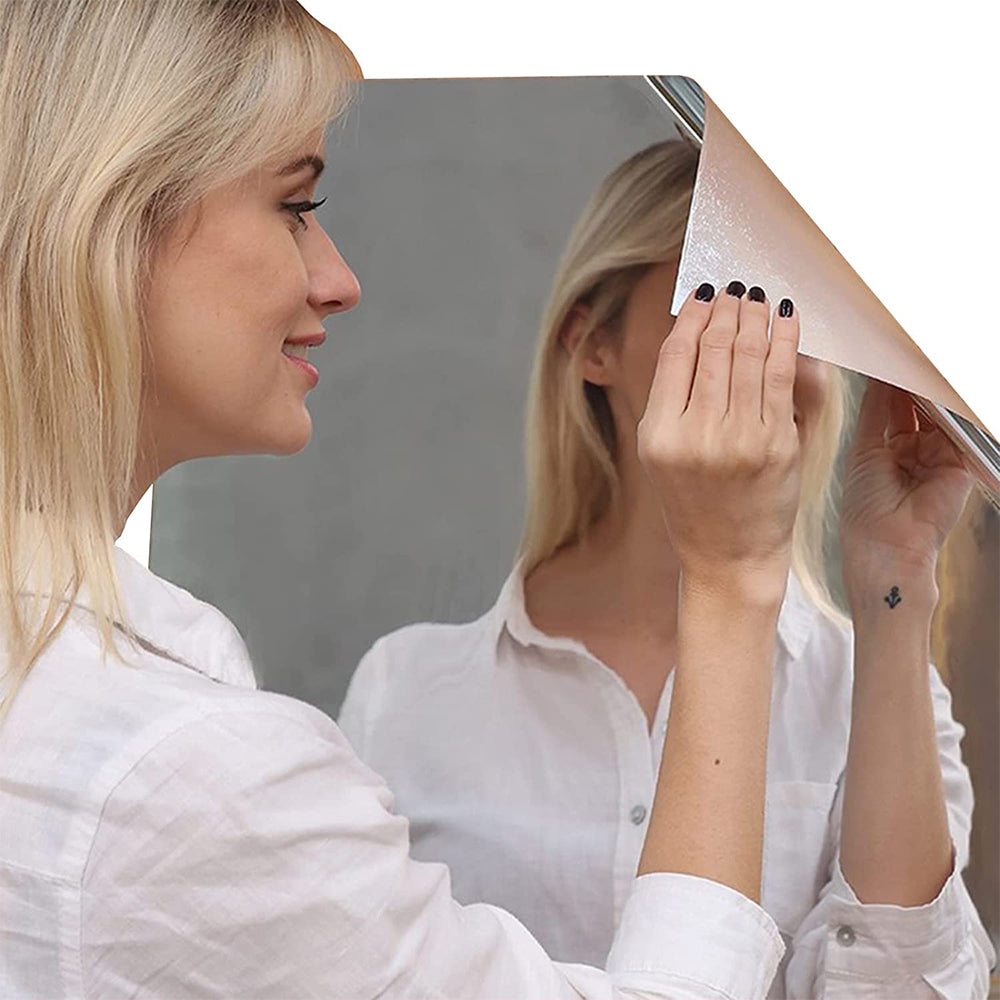 2 Sheets 50x150cm Self Adhesive Mirror Wall Stickers Reflective Film Paper Decorative