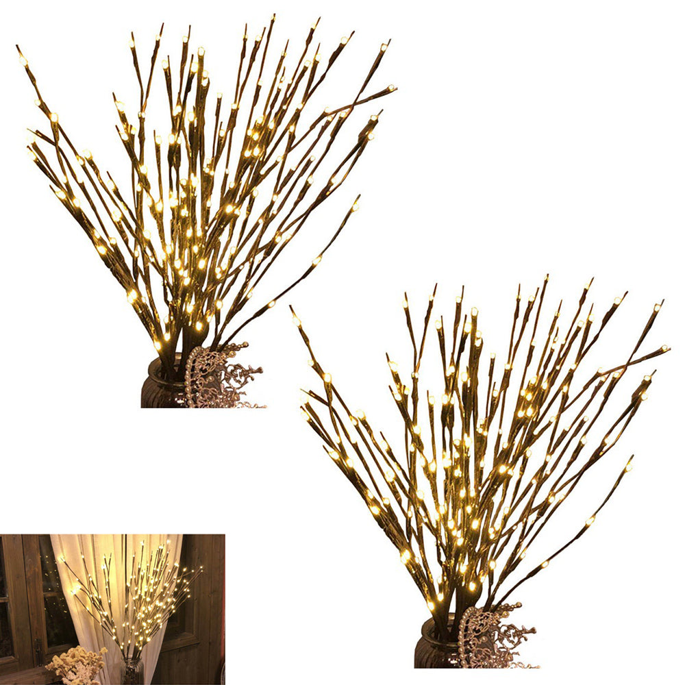 2Pack 3-in-1 60 LED Artificial Branches Floral Lights for Home Decoration