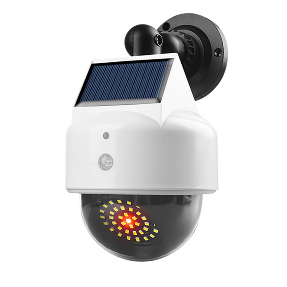 Solar Power Fake Security CCTV Camera LED Light-Integrated Solar Panel