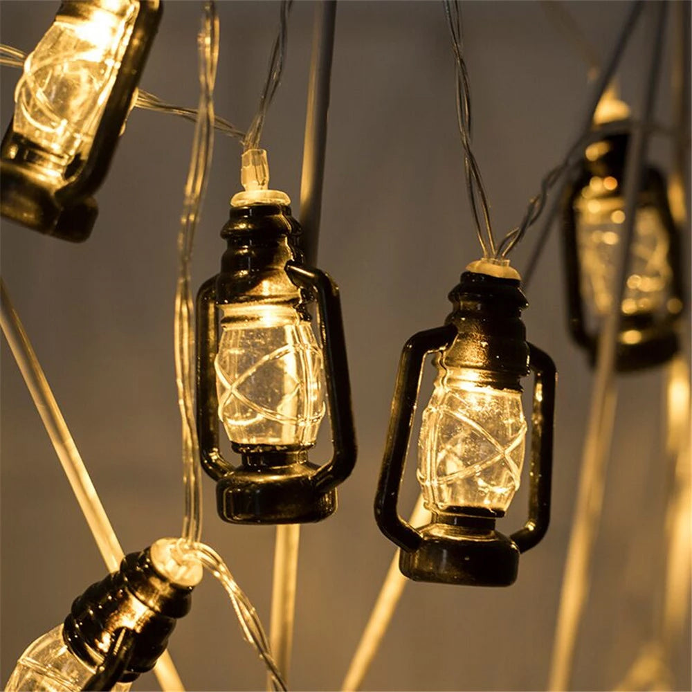 3M 20LED Battery Operated Retro Kerosene Lantern Fairy String Lights