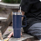 40oz Stainless Steel Water Tumbler with 10Pcs Cute Silicone Straw Caps For Stanley  Cup