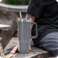 40oz Stainless Steel Water Tumbler with 10Pcs Cute Silicone Straw Caps For Stanley  Cup