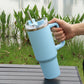 40oz Stainless Steel Water Tumbler with 10Pcs Cute Silicone Straw Caps For Stanley  Cup