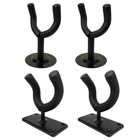 4Pcs Guitar Hanger Wall Mount Holder-Round and Rectangle
