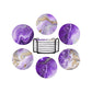 6Pcs Marble Textured Round Coasters with Cork Base and Metal Holder Set