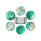 6Pcs Marble Textured Round Coasters with Cork Base and Metal Holder Set