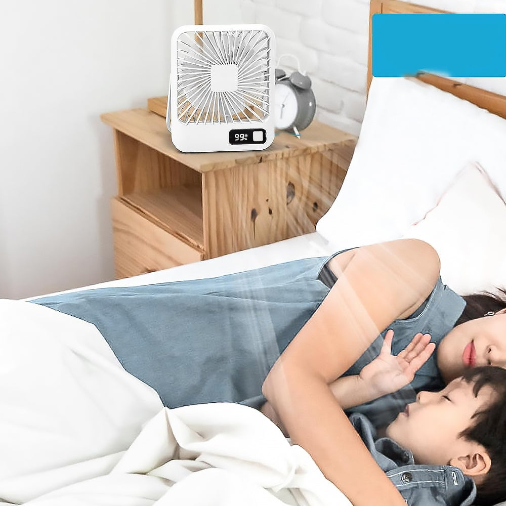 2000mAh 5 Speed USB 180 Degree Foldable Digital Display Desktop Fan