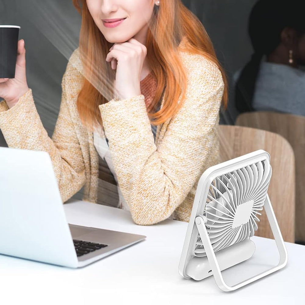 2000mAh 5 Speed USB 180 Degree Foldable Digital Display Desktop Fan