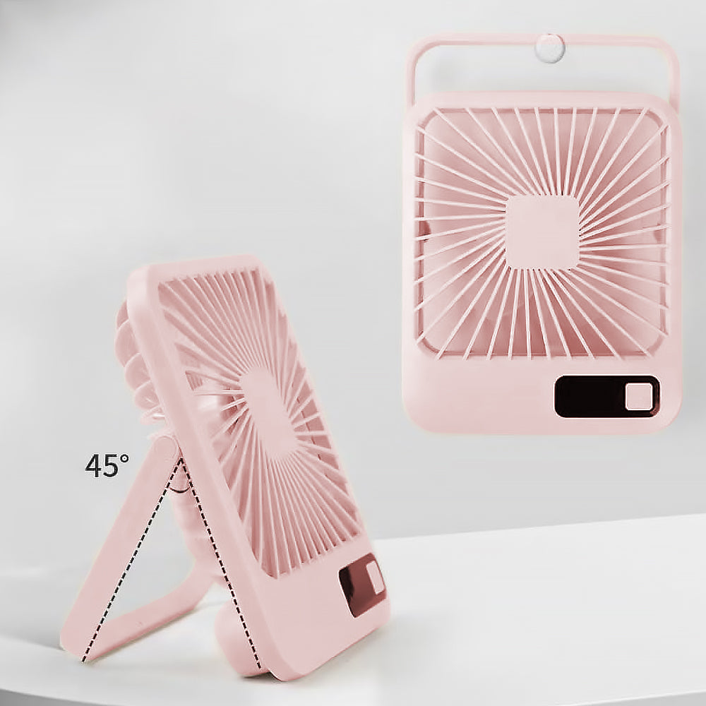 2000mAh 5 Speed USB 180 Degree Foldable Digital Display Desktop Fan