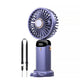 3-in-1 4000mAh 5 Speed USB Handheld Mini Folding Digital Display Fan with Lanyard and Base