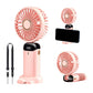 3-in-1 4000mAh 5 Speed USB Handheld Mini Folding Digital Display Fan with Lanyard and Base