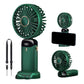3-in-1 4000mAh 5 Speed USB Handheld Mini Folding Digital Display Fan with Lanyard and Base