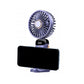 3-in-1 4000mAh 5 Speed USB Handheld Mini Folding Digital Display Fan with Lanyard and Base