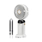 3-in-1 4000mAh 5 Speed USB Handheld Mini Folding Digital Display Fan with Lanyard and Base